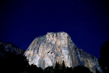 lowangle photography of gray mountains at nighttime photo