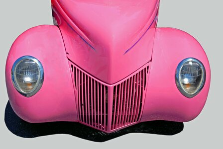 Pink color car classic photo