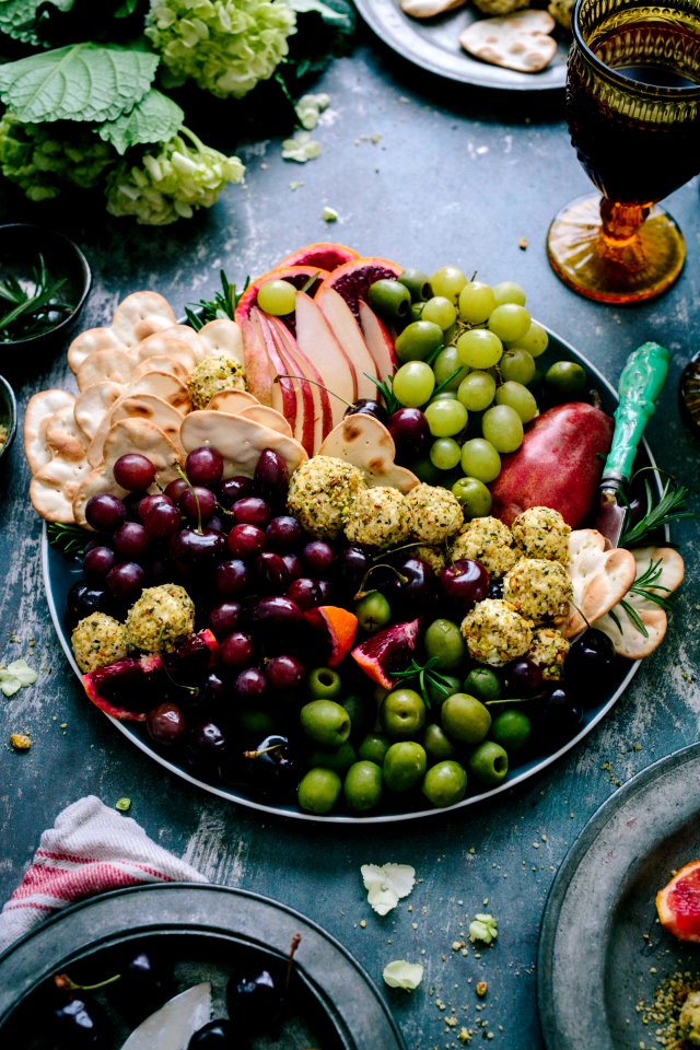 assorted fruits on silver round plate photo