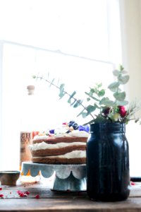black mason jar with plant