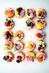 assorted donuts top of white area