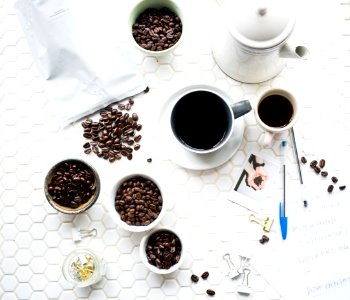 top view photography of teapot set