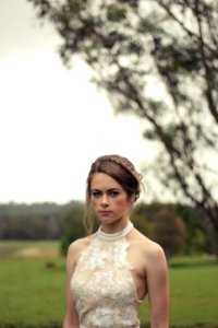 woman standing near tree photo