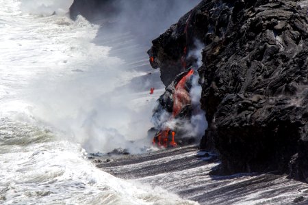 Shore, Lava, Sea