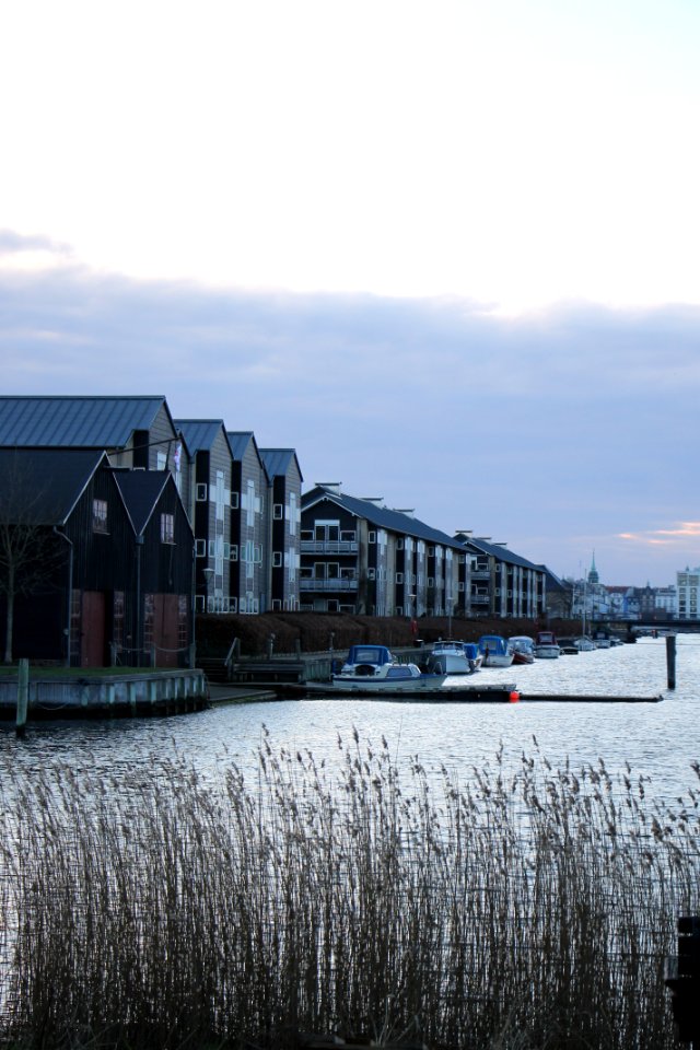 Cloudy, Houses, Lake
