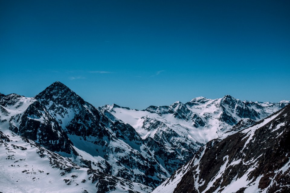 mountains covered by snow