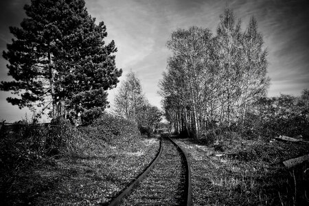Weathered rails railway photo