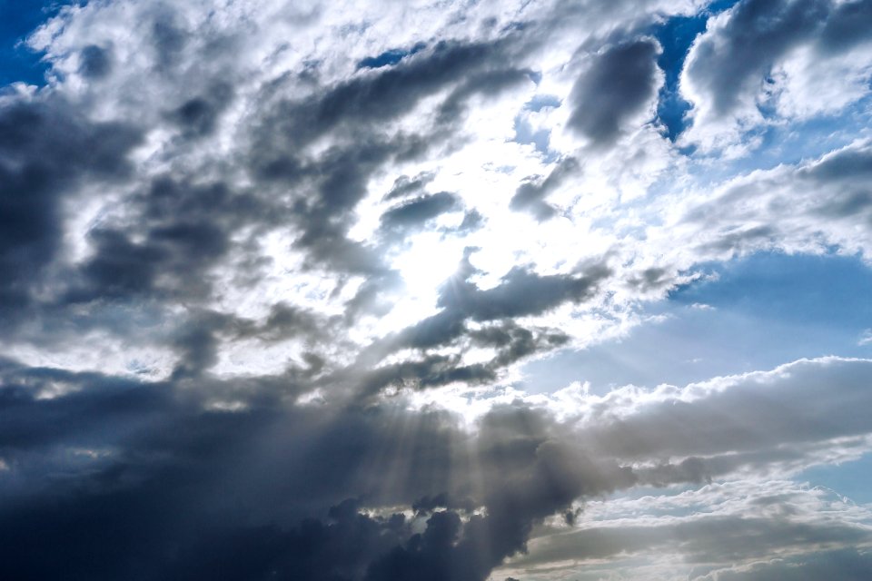 Clouds, Sun ray, Light