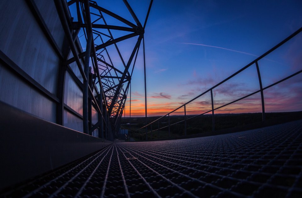low-angle view of gray metal frames
