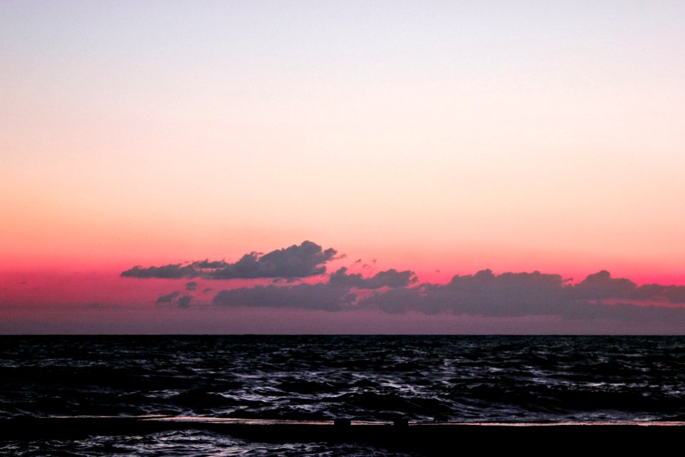 ocean photo during sunset