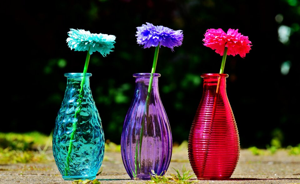 Flowers decoration decorative glass photo