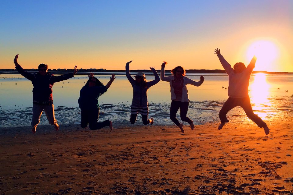 Jump, Beach sunset, Girls trip photo