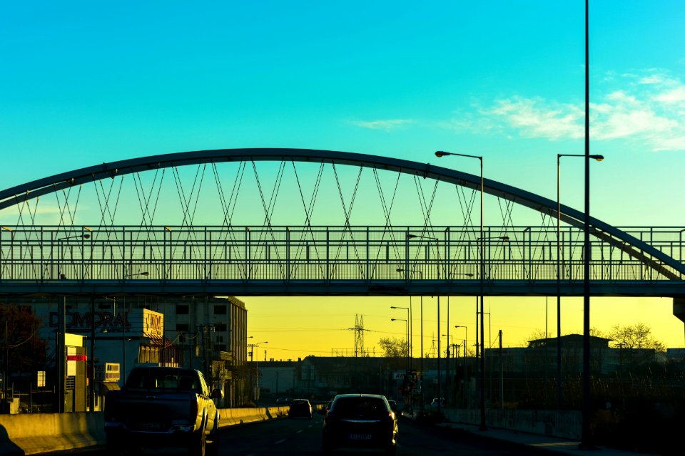Driving, City, Bridge