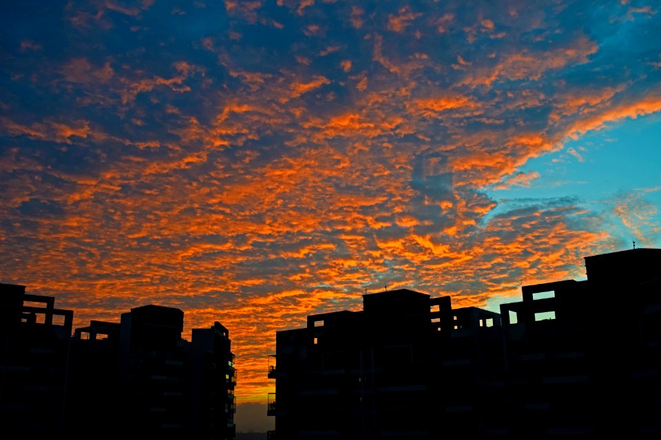 Sky, Sunset, Silhouette