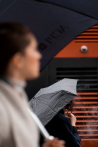 woman holding umbrella photo