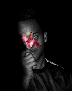 Black and white design floral
