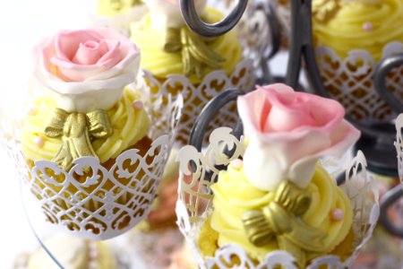 group of pink-and-white roses party favors photo