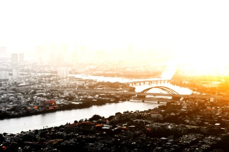 aerial photograph of a cityscape