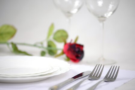 Plate white dining table photo