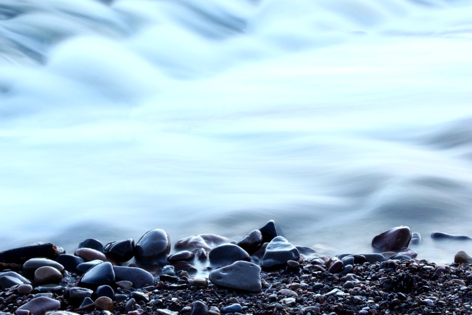 Long exposure, Rocks, Water