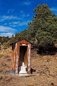 Abandoned ghost town blue photo