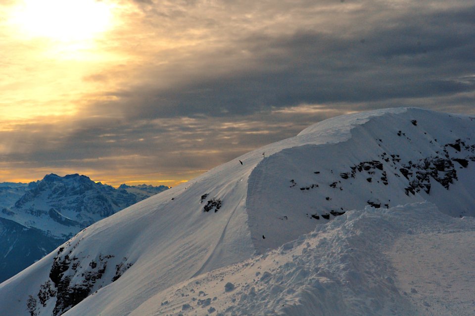 Winter scene, Sunset, Winter