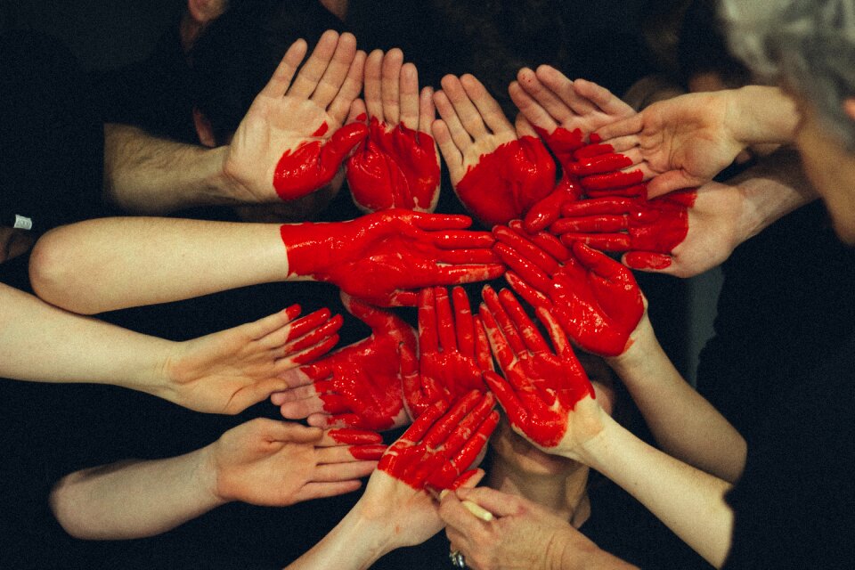 Hands paint people