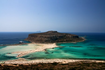 overlooking view of island surrounded by water photo