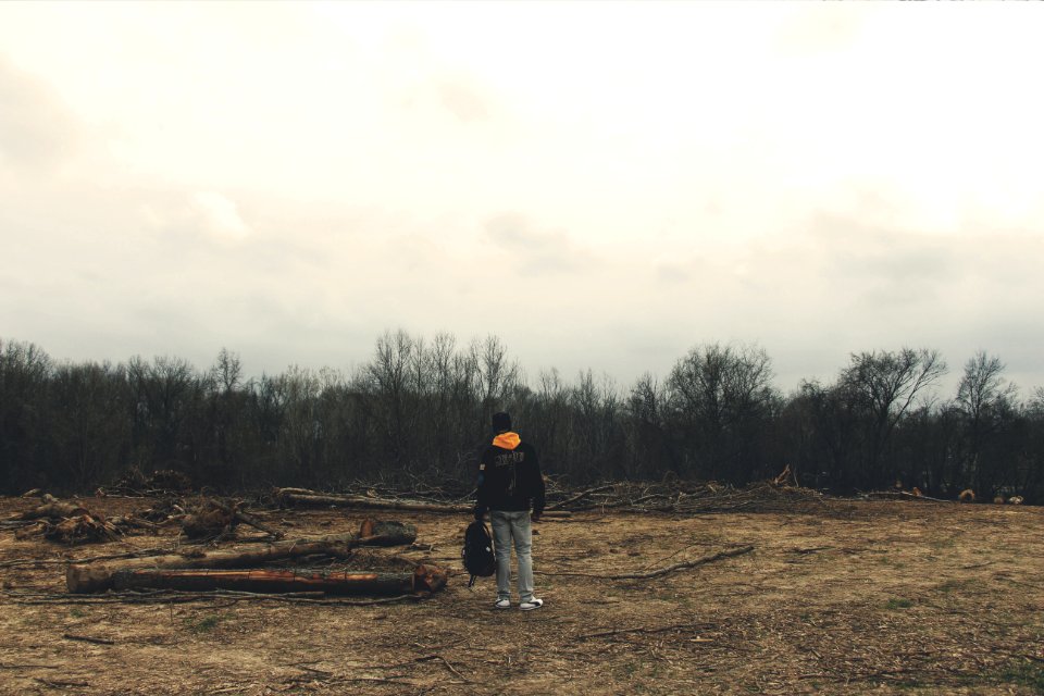 Bookbag, Yellow hoodie, Clouds
