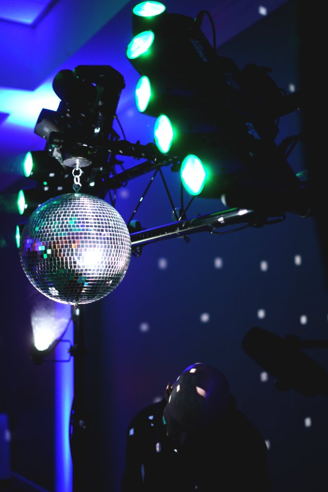 silver disco lights