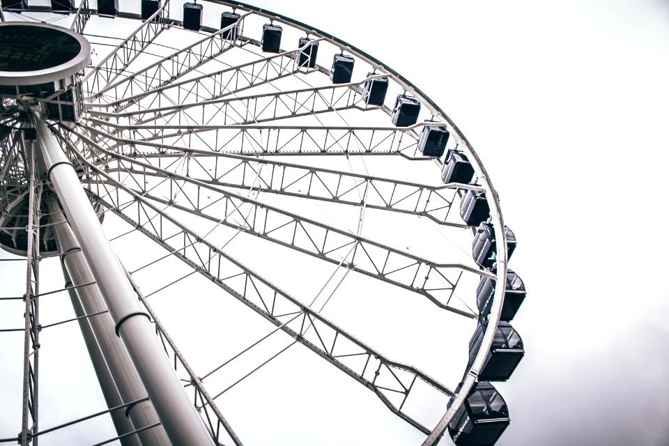 grayscale photo of ferriswheel