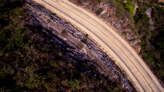 aerial photography of road photo