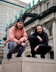 two men docking outdoors photo