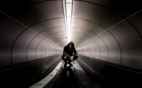 man on subway photo