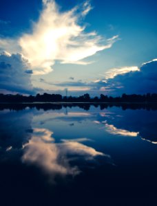 Reflection, Clouds, Lake