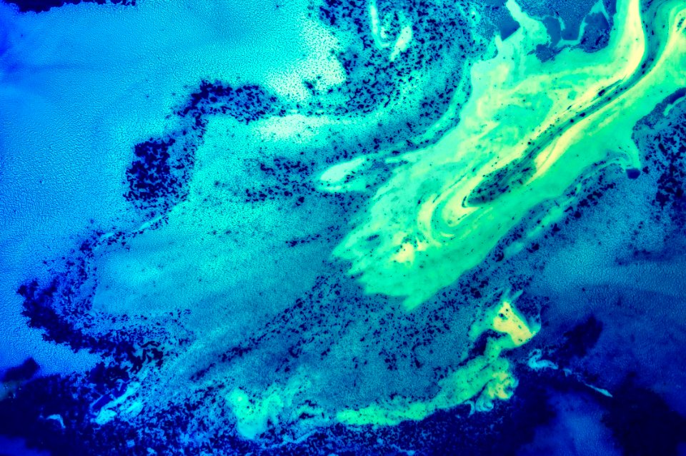 blue and green abstract painting
