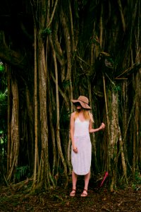 woman standing near tree photo