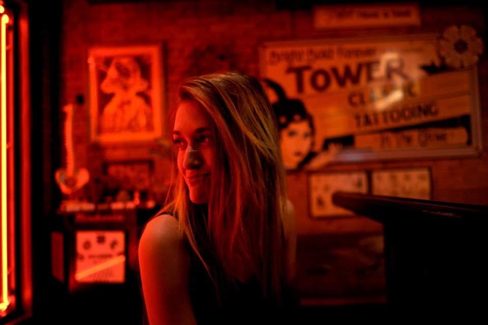 woman sitting inside the restaurant