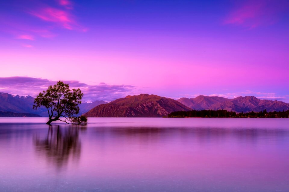 Mountains fog sunrise photo