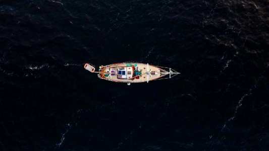 beige boat on aerial view photo