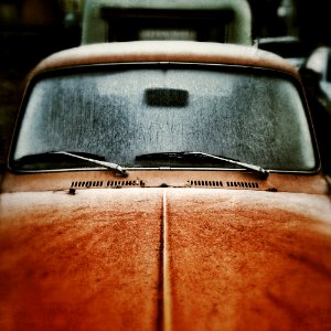 closeup photo of brown car