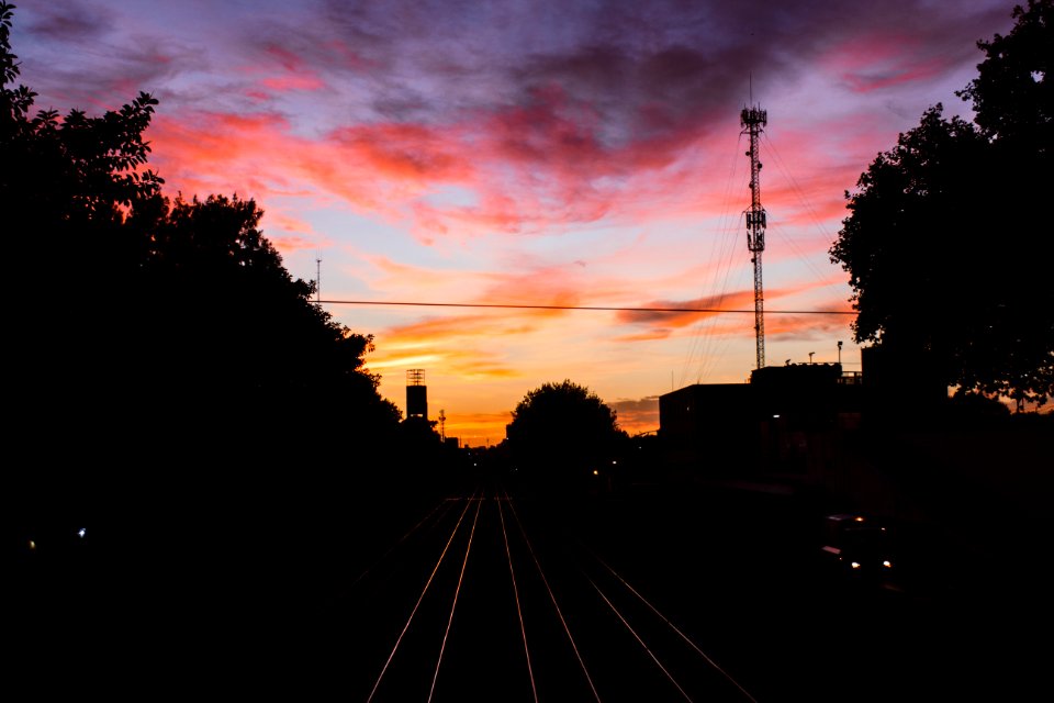City, Sky, Trainrails