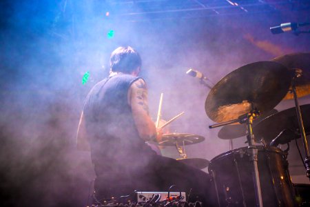 Concentration, Man, Coloured smoke photo