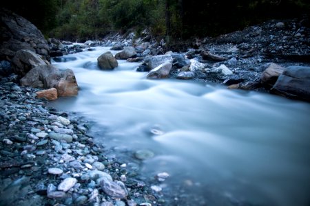 time lapse photography of stream