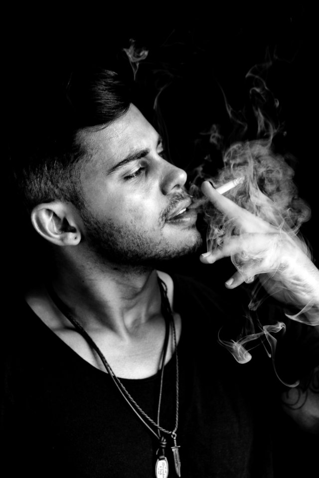 Portrait, Boy, Smoking