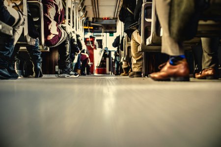 people sitting inside bus photo