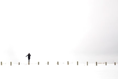 person standing on post
