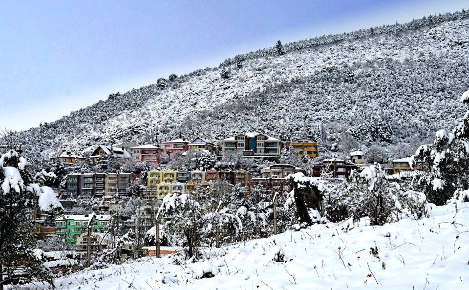 Snow landscape winter season landscape photo