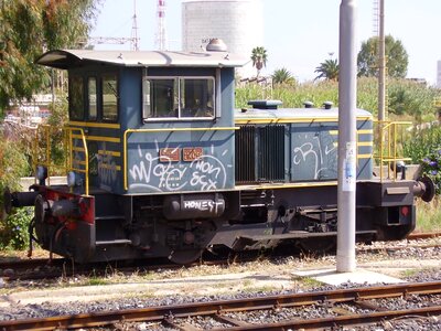 Locomotor railroad graffiti photo