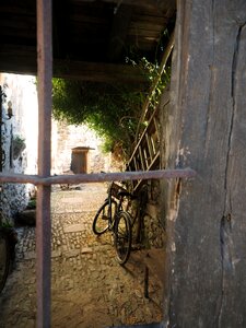Bicycle ladder old house